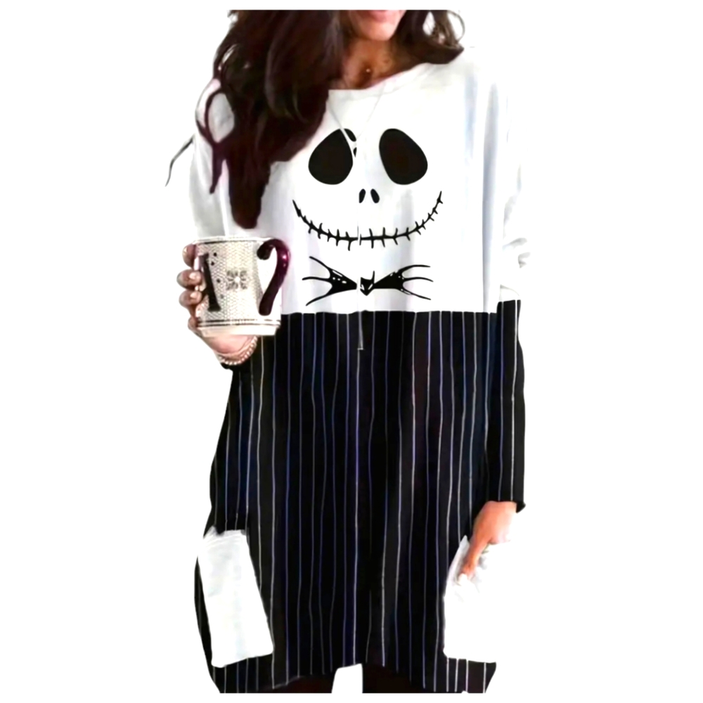Black Friday Sale!!🎁 Women's Black/White Nightmare Before Christmas Tunic Top